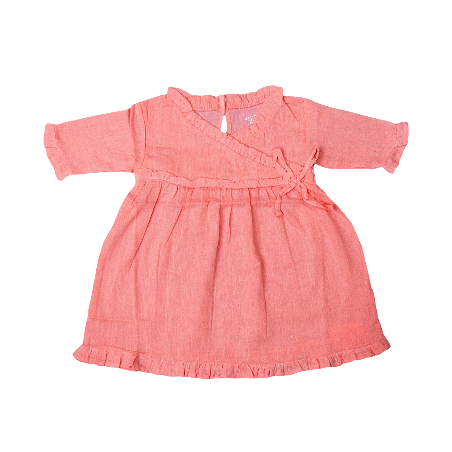Wrap Neckline Ruffle Dress