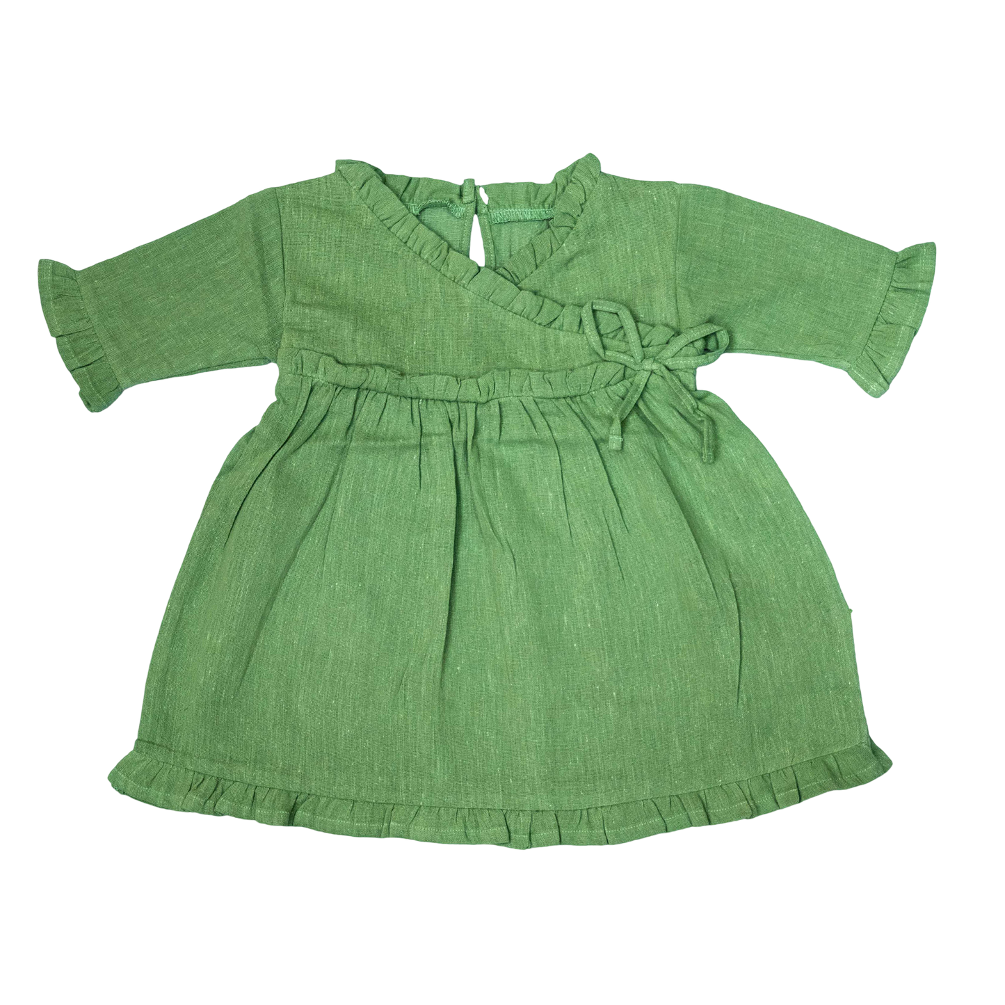 Wrap Neckline Ruffle Dress