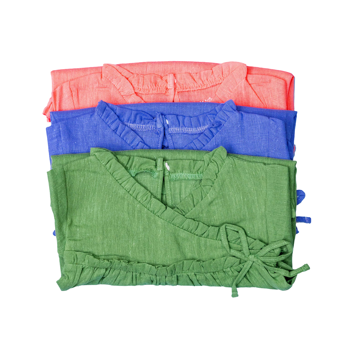 Wrap Neckline Ruffle Dress