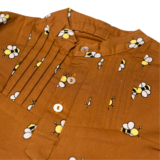 Pleated Long Sleeve Shirt