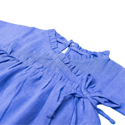 Wrap Neckline Ruffle Dress