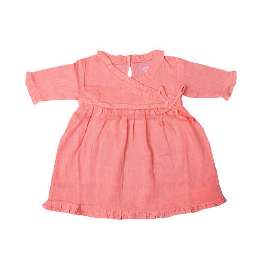 Wrap Neckline Ruffle Dress