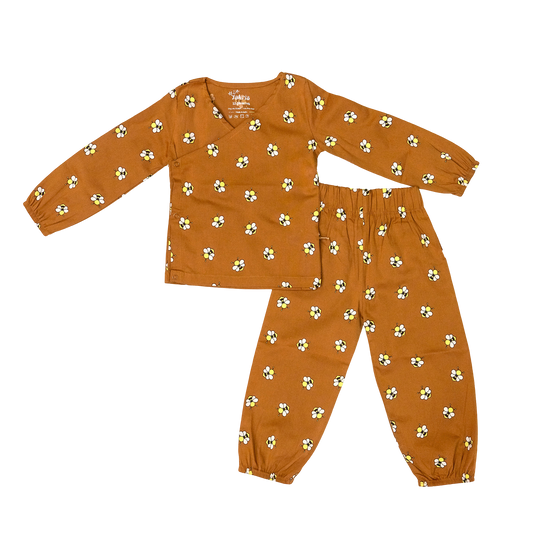 Wrap Neckline Pajama Set