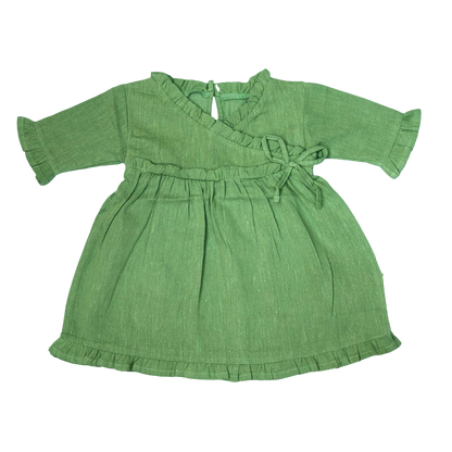 Wrap Neckline Ruffle Dress