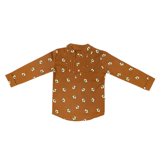 Pleated Long Sleeve Shirt