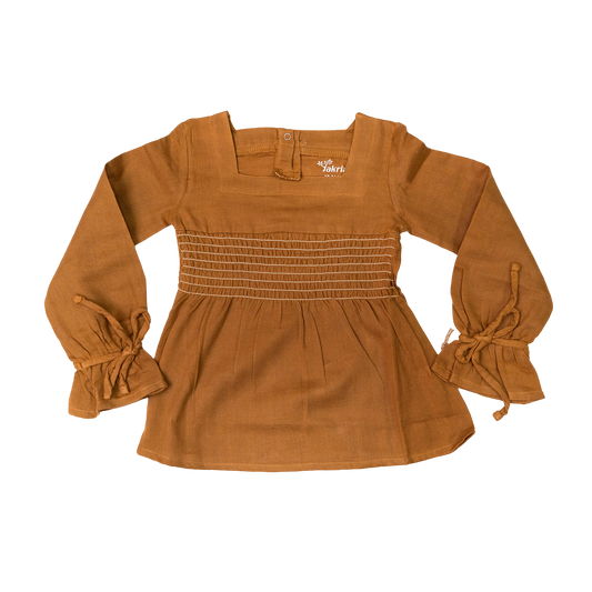 Smocked Square Neck Top