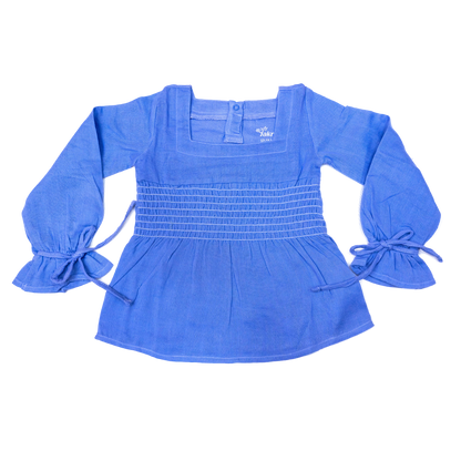 Smocked Square Neck Top