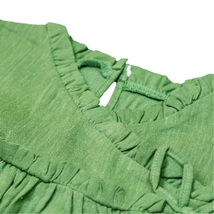 Wrap Neckline Ruffle Dress