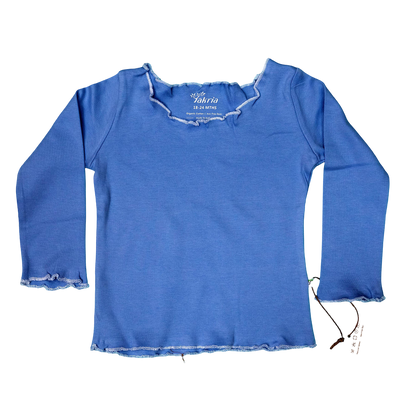 Lettuce Hem Long Sleeve T-Shirt